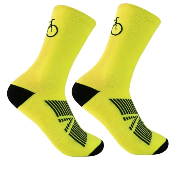 Quick-Dry Cycling Socks for Men & Women - Breathable, Anti-Slip, Durable Mid-Calf Athletic Socks for Running, Basketball, Football & Outdoor Sports