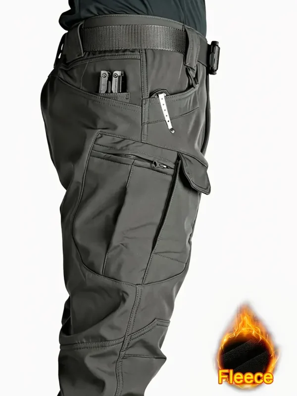 Warm And Durable Fleece-Lined Pants for Autumn And Winter, Featuring Multiple Pockets, Windproof Design, And Suitable for Training. - Image 2