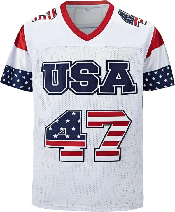 2024 47th P Football Jersey – Flag Design | Quick-Drying Custom-Made Baseball Uniform for Teenagers