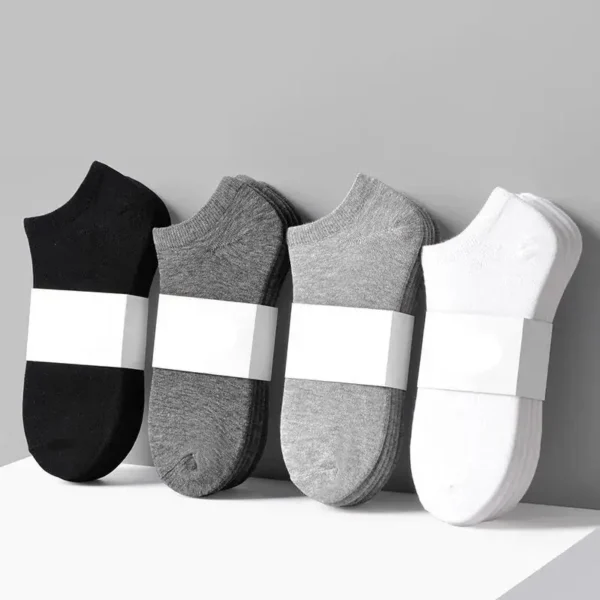 3 pairs of Men's socks Thin black deodorant sweat-absorbing winter socks white boat socks Fashion brand sports