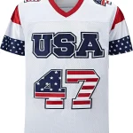 2024 47th P Football Jersey – Flag Design | Quick-Drying Custom-Made Baseball Uniform for Teenagers