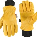 Wells Lamont Men's HydraHyde Leather Winter Work Gloves | Water-Resistant | Insulated | Large (1202L)