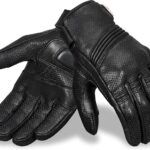 Leather Motorcycle Gloves for Men- 100% Cowhide Leather Biker Gloves, Touchscreen, Breathable, Knuckle Protection Riding Gloves for ATV UTV